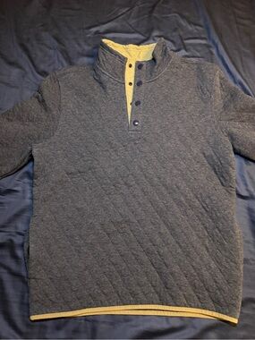 Stoic Men's Quilted Heather Navy Blue Pullover